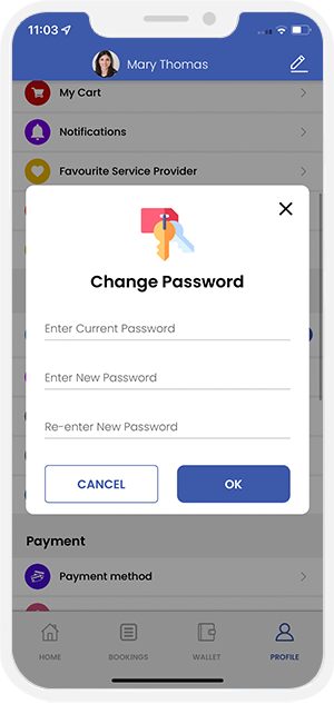 Change Password Screen