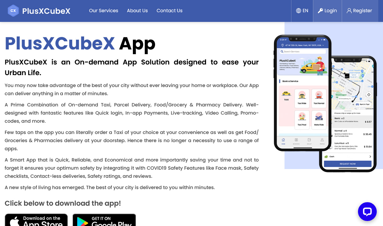 web front panel home page