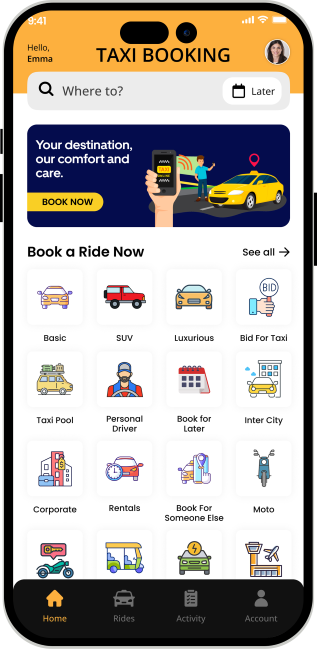 Blue Taxi App Color Theme