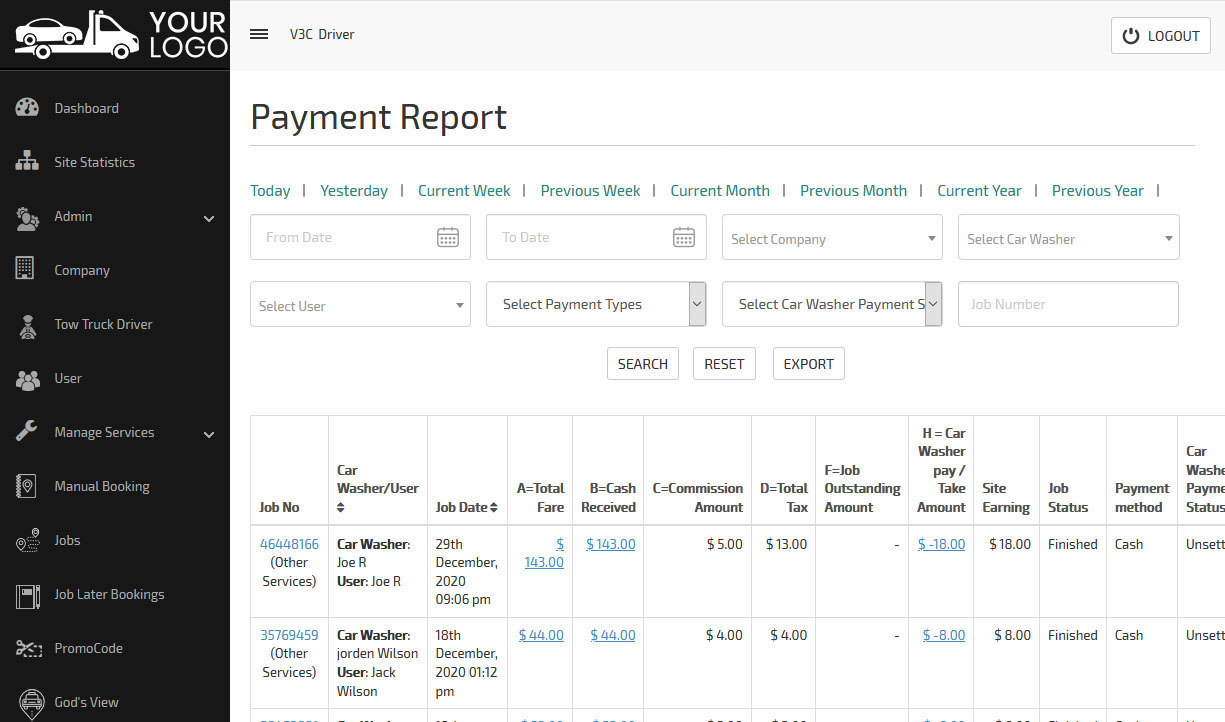 payment details
