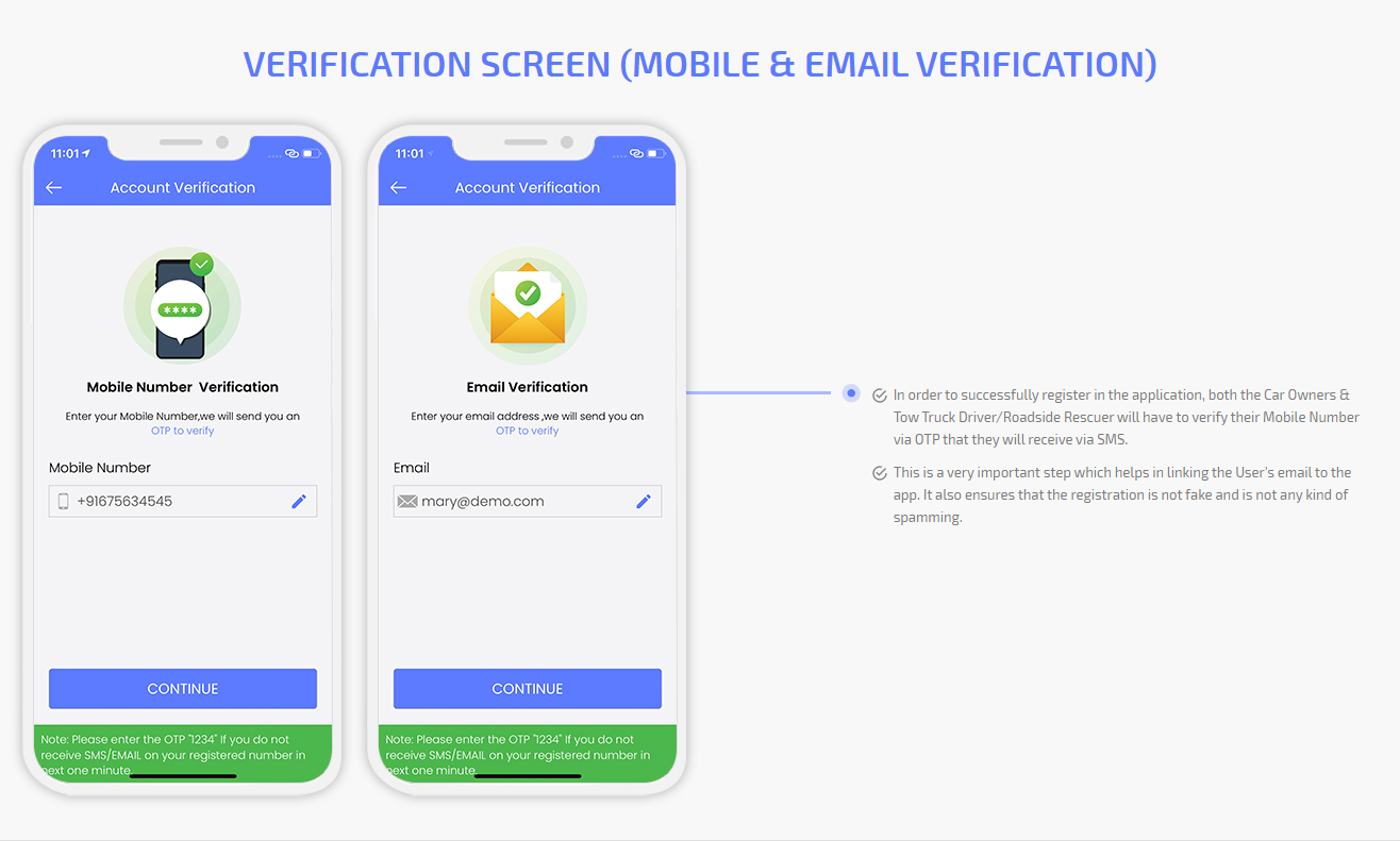 verifications screens