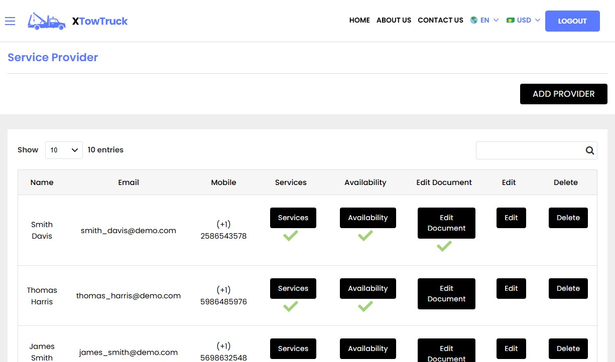 Company - Manage Service Provider