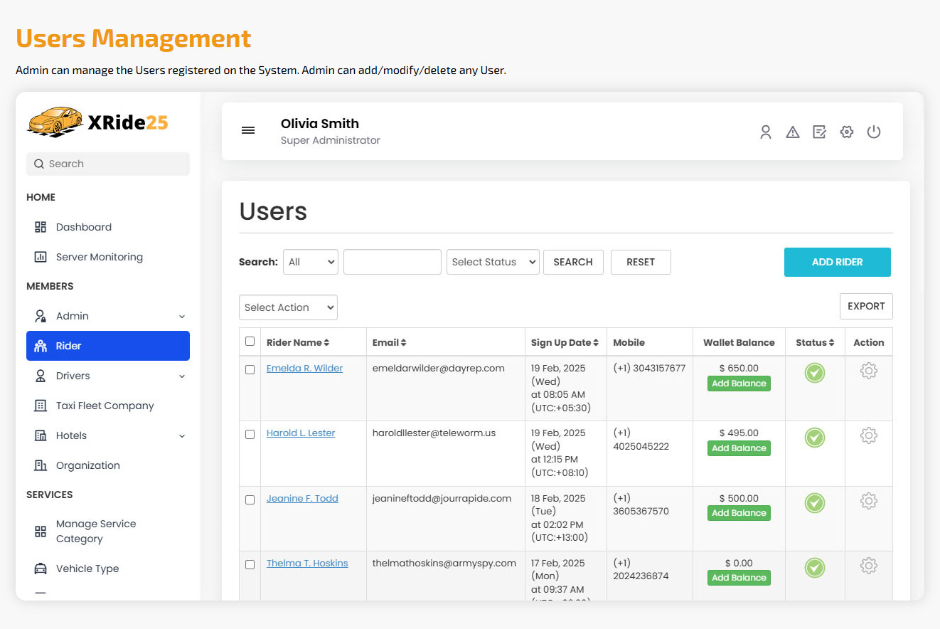 manage trips