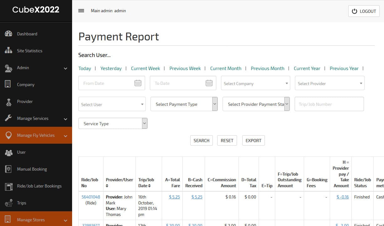 payment report