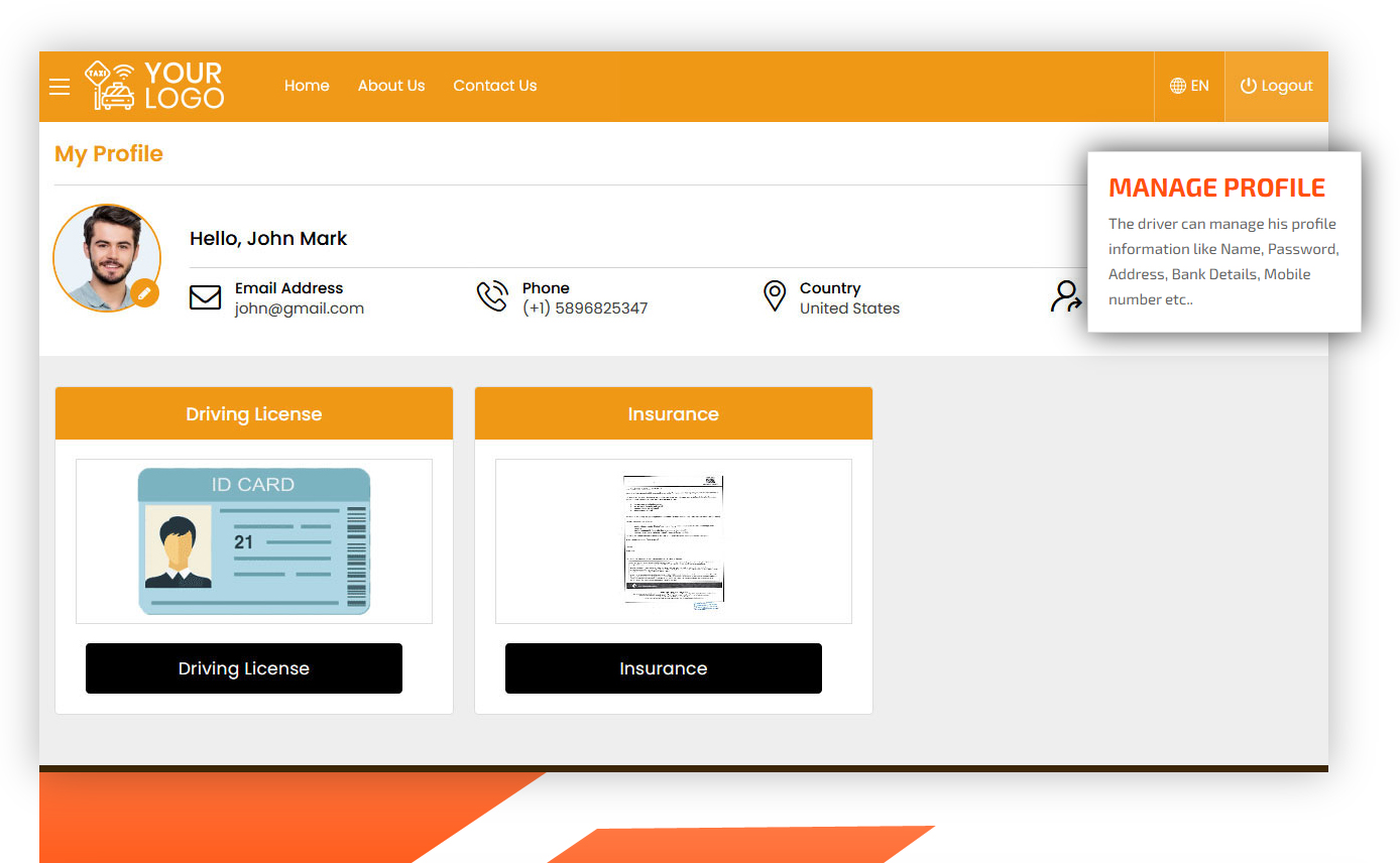 manage driver profile