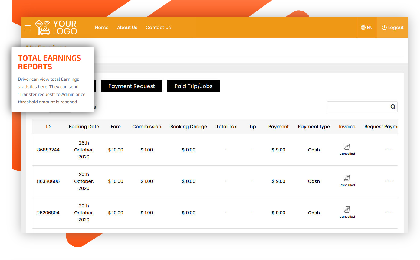 driver earning report