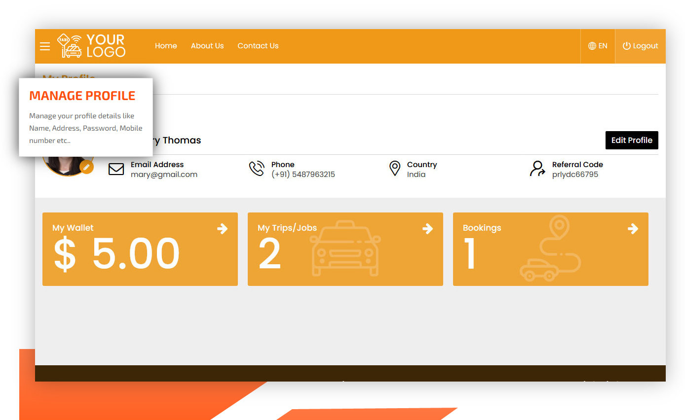 manage user profile