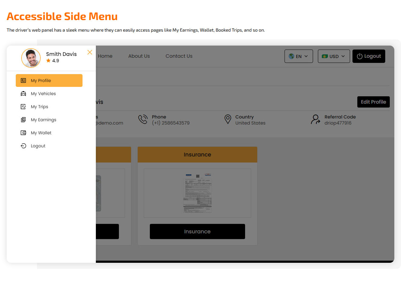 accessible side menu