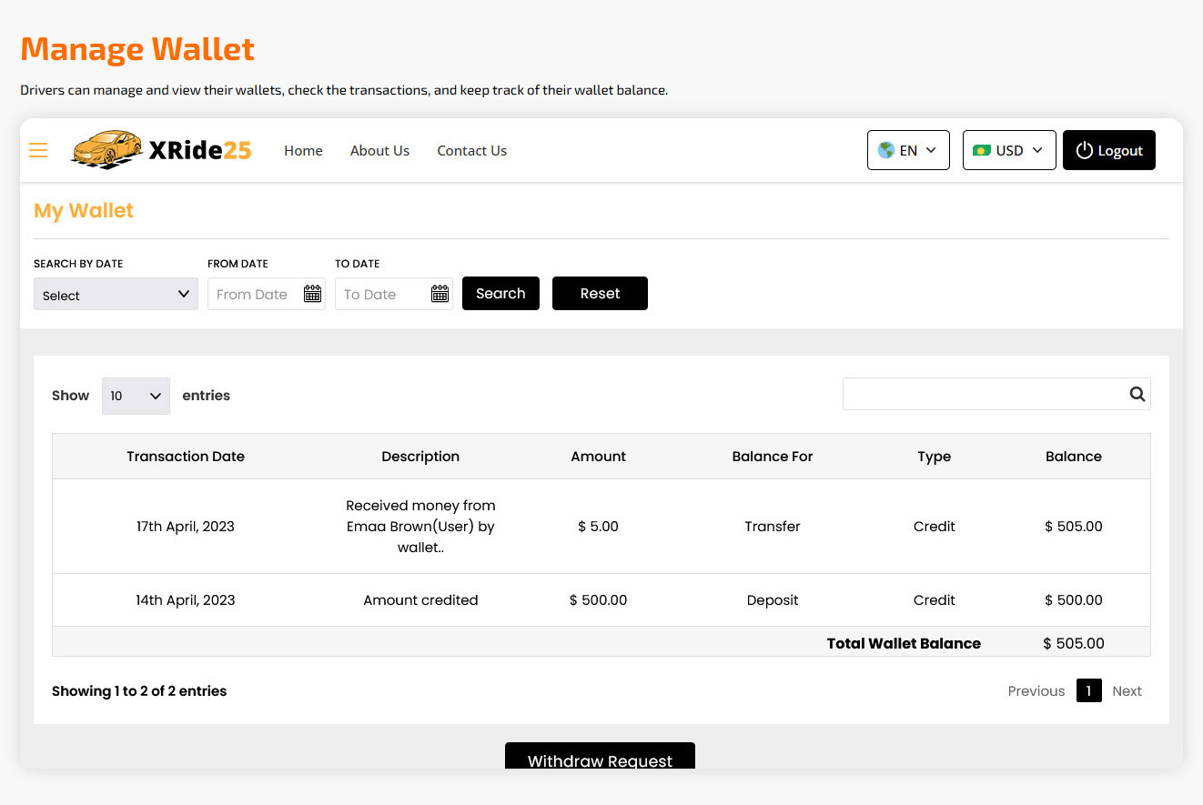 manage wallet