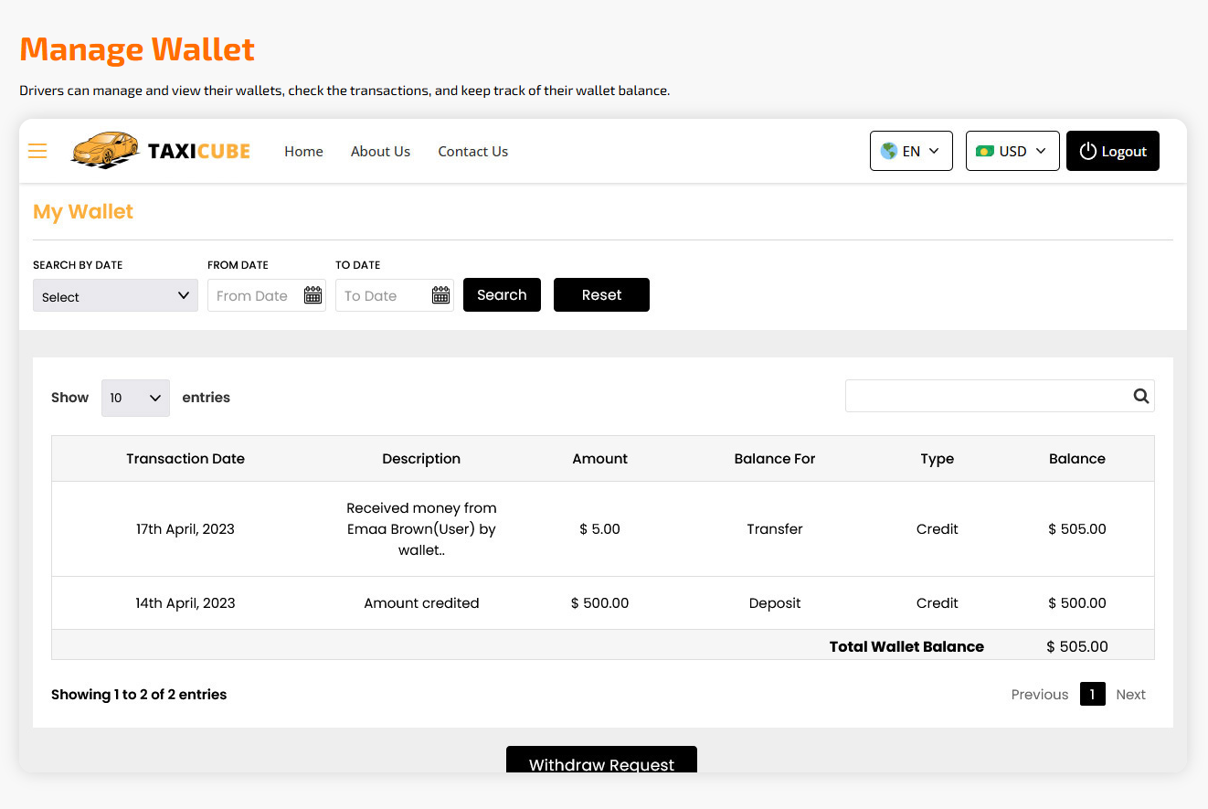 manage wallet