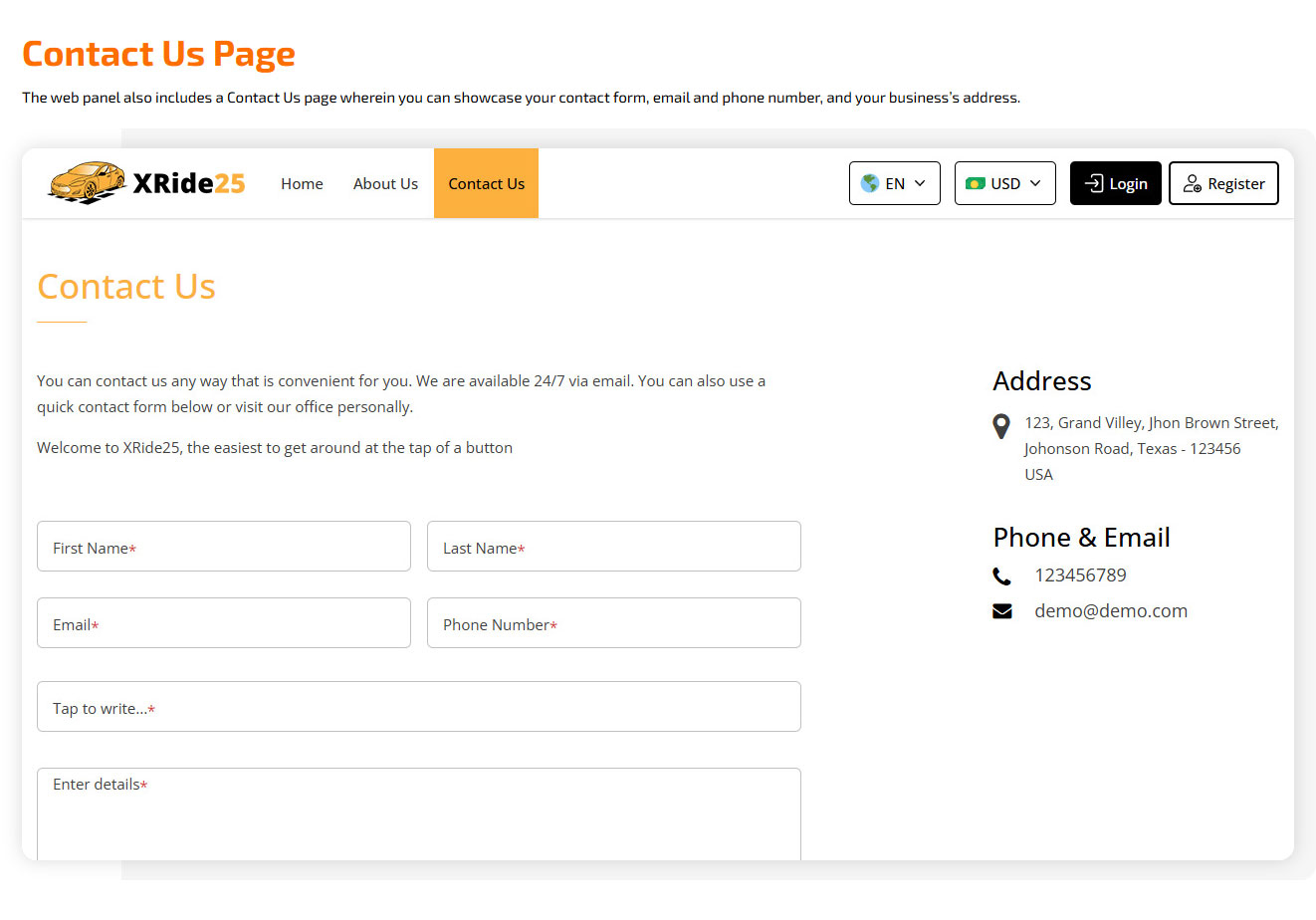contact us page