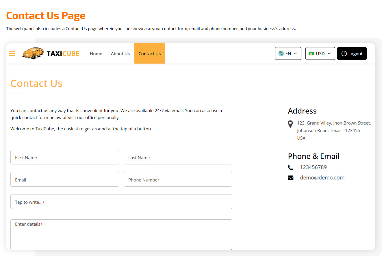 contact us page