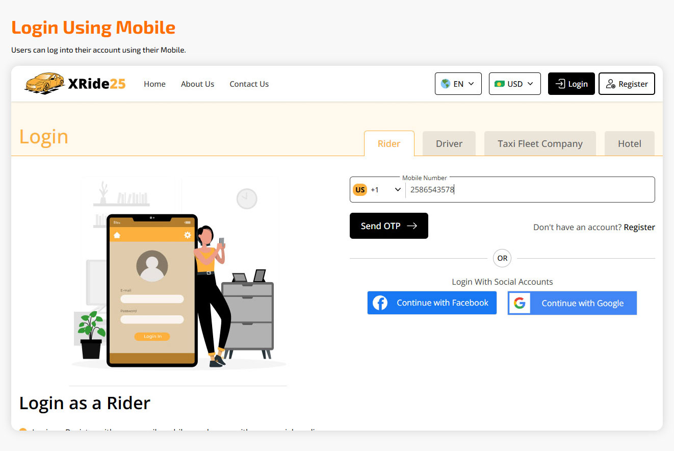 mobile login