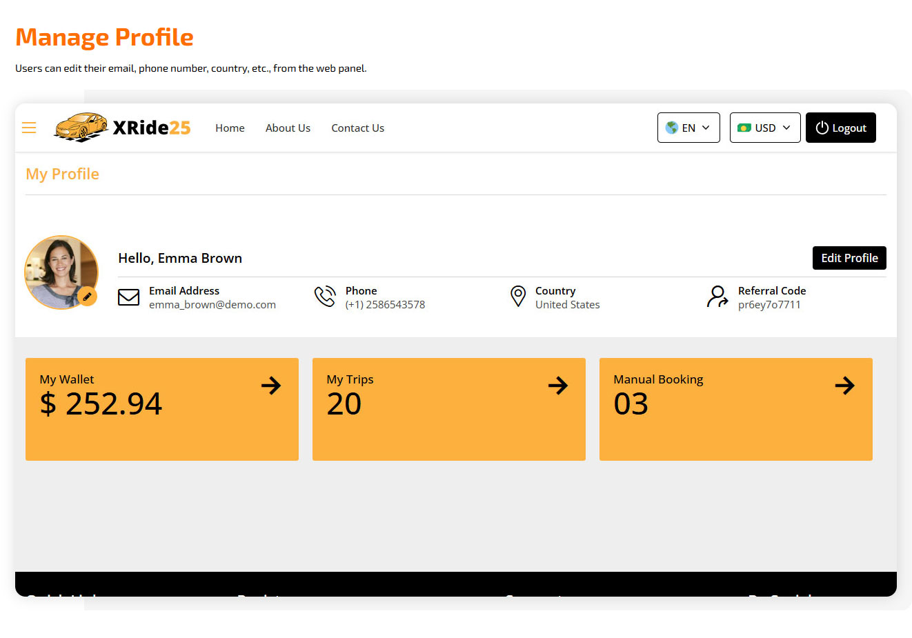 manage profile