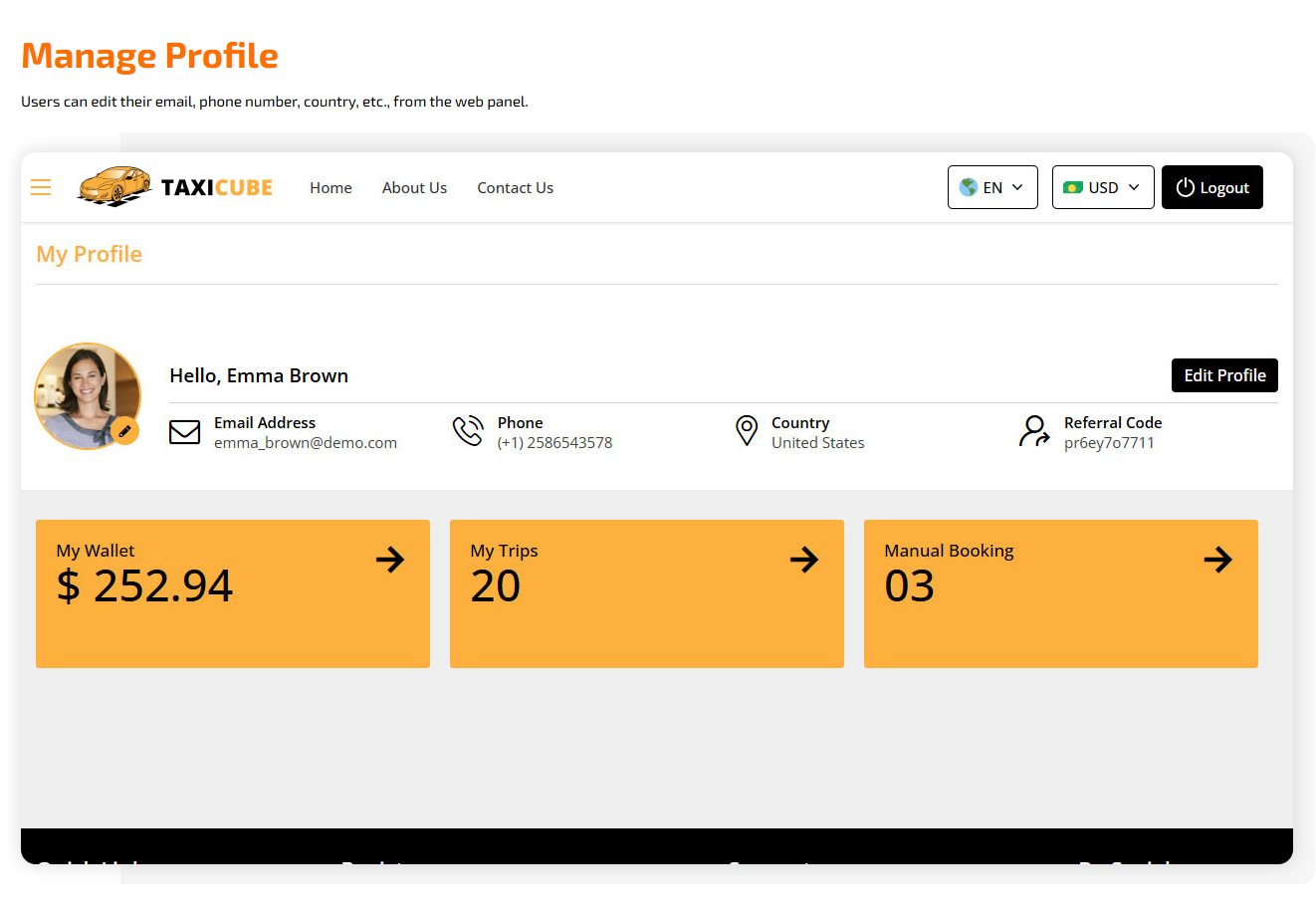 manage profile