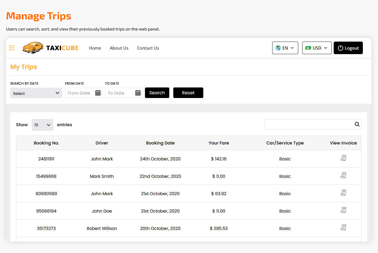 manage trips