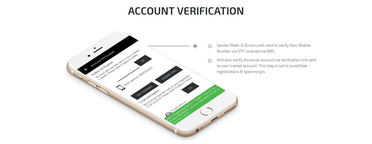 app account verification Ride plus Delivery Account Verification Screen