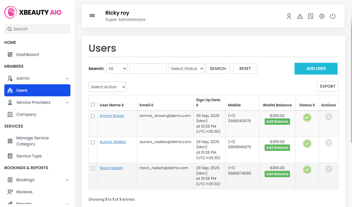 Manage Users