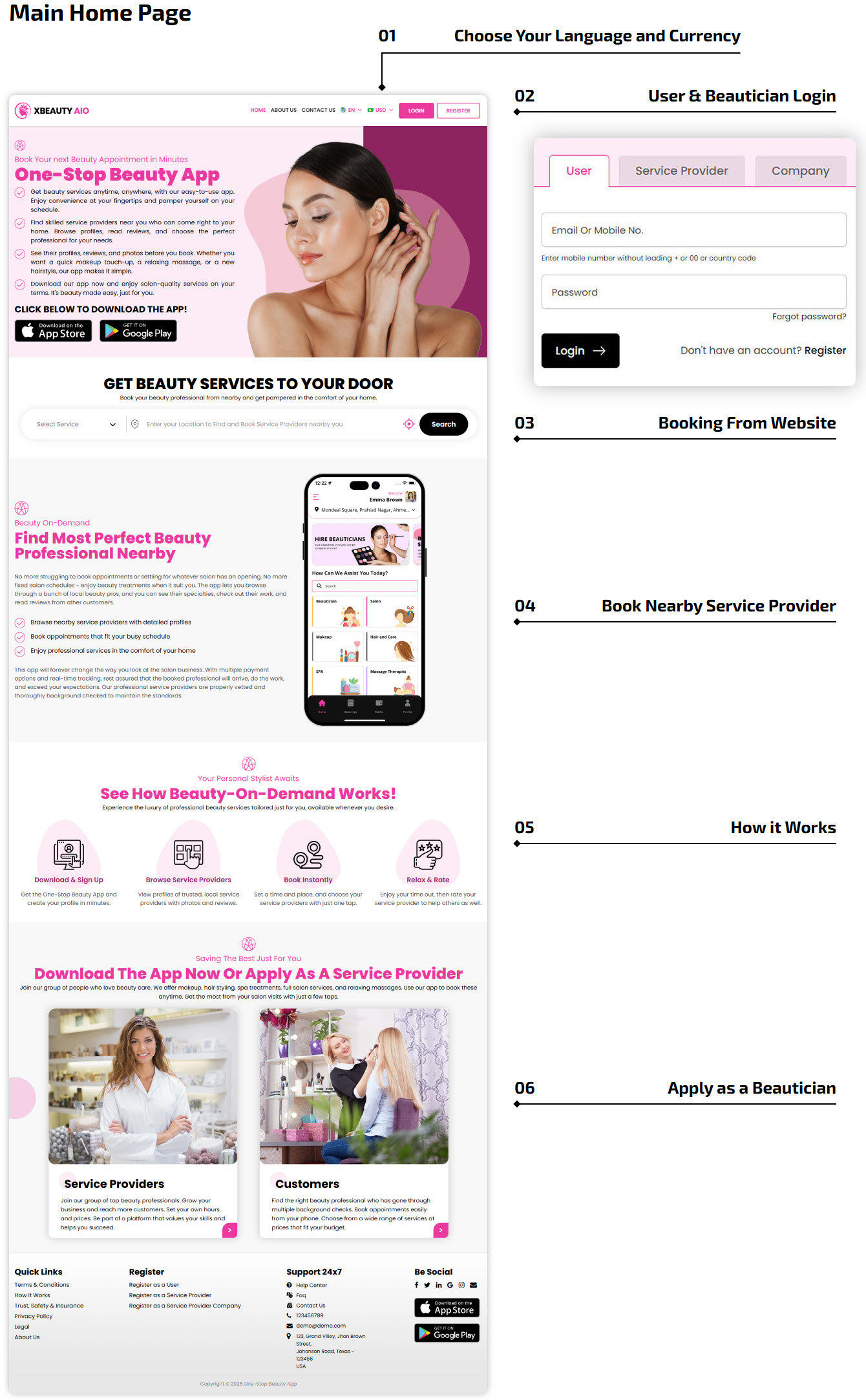 Uber clone web home page Uber clone web home page