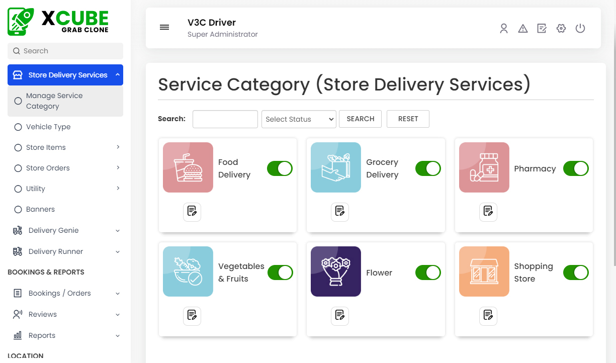Manage Store Category