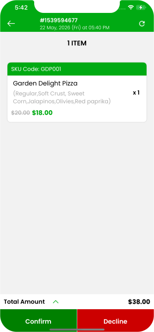 restaurant app registration