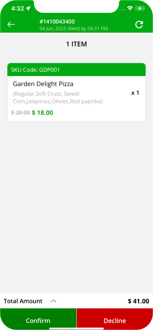 restaurant app registration