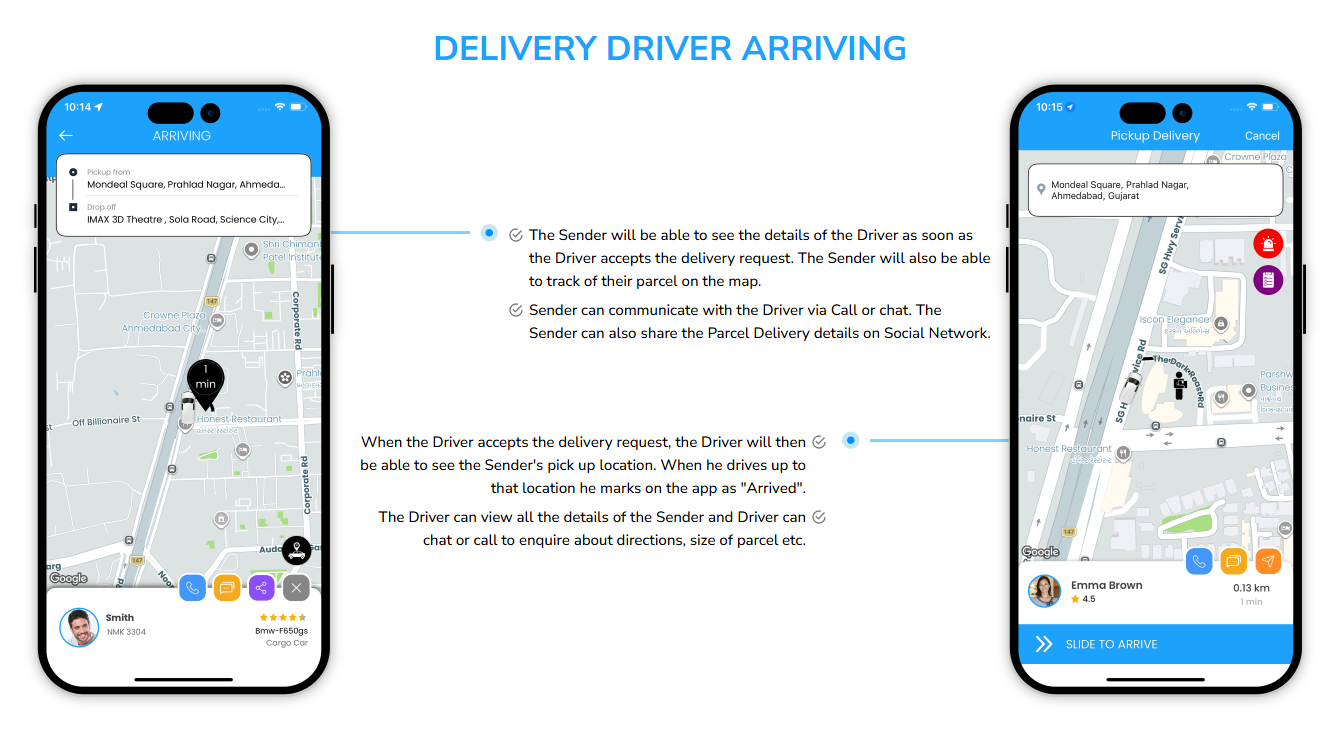 delivery driver arriving