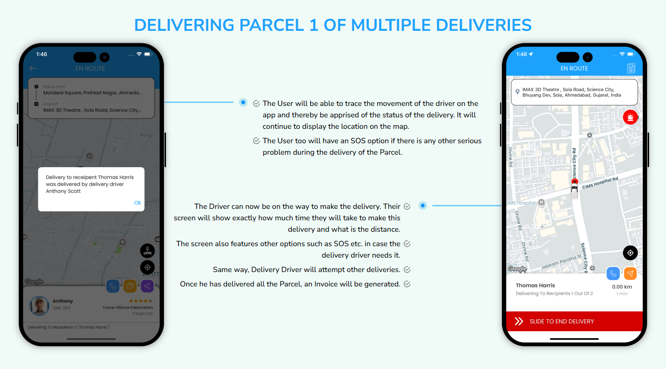 slide to end 1st delivery