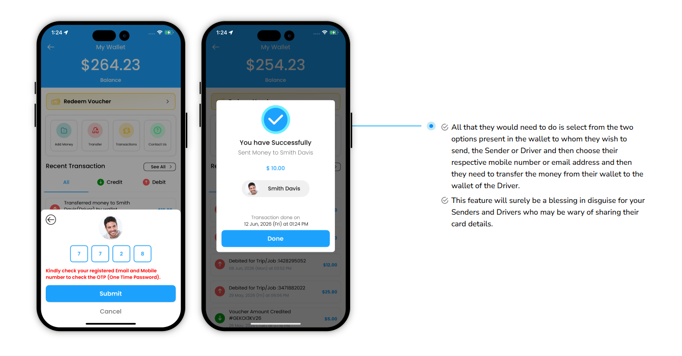 transfer money from wallet