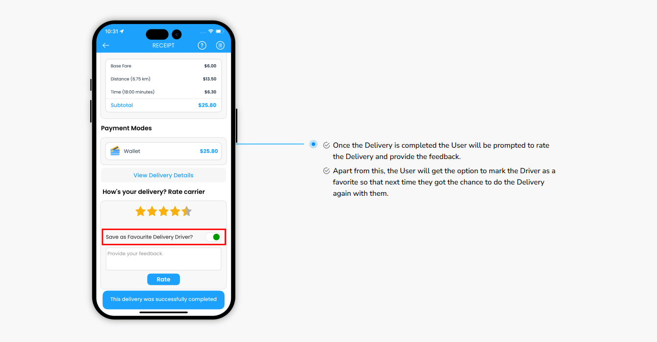 rate of delivery and feedback