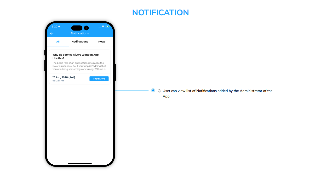 list of notification