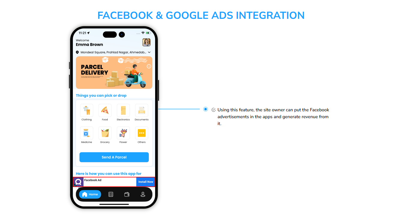 contact us and helpFacebook and google ads integration