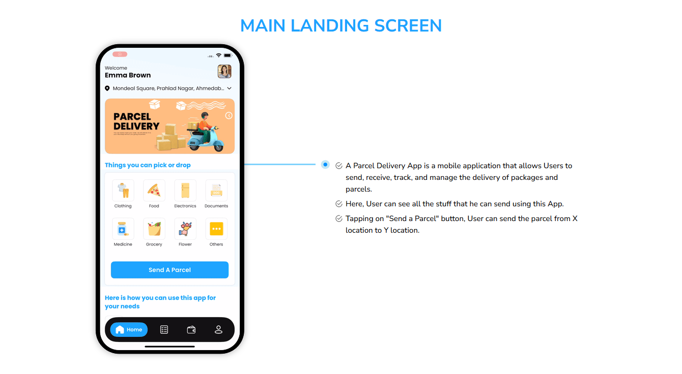 main landing screen