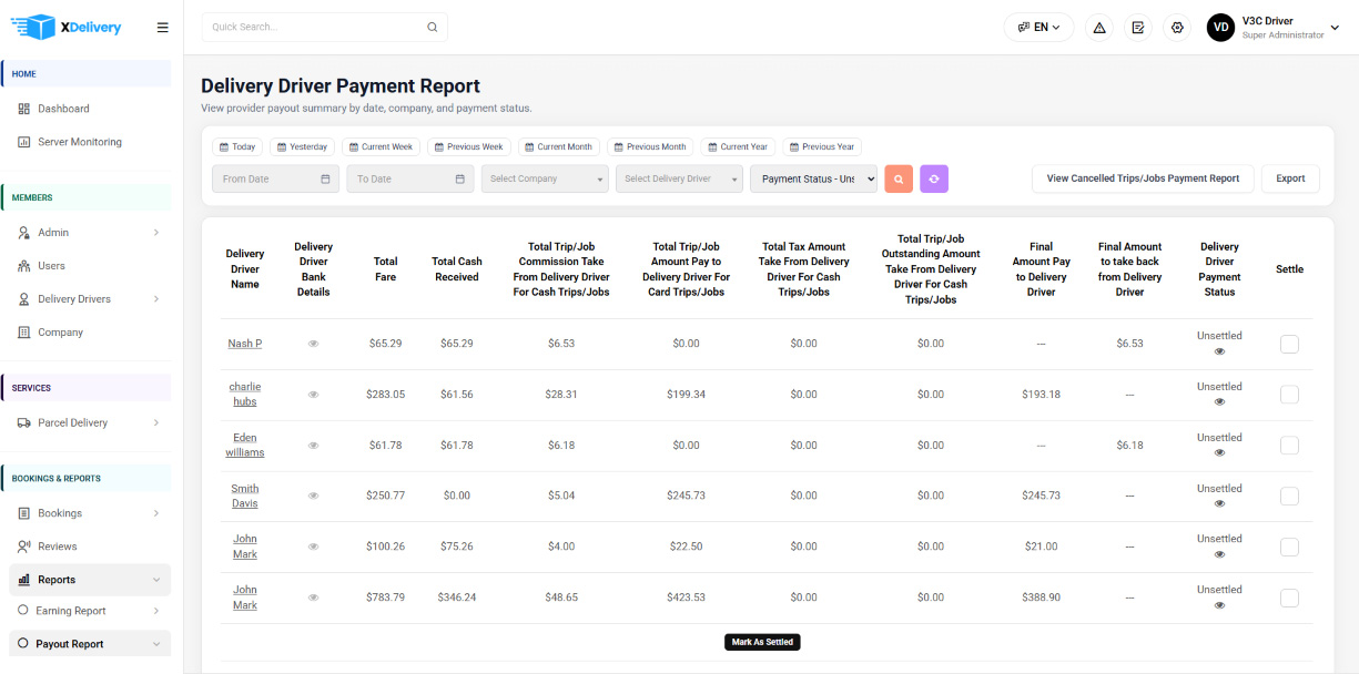Payment Report