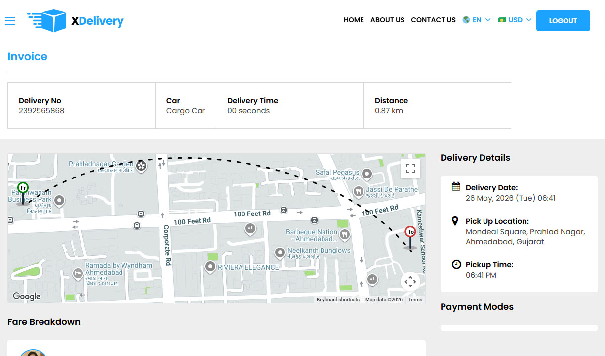Delivery Invoice