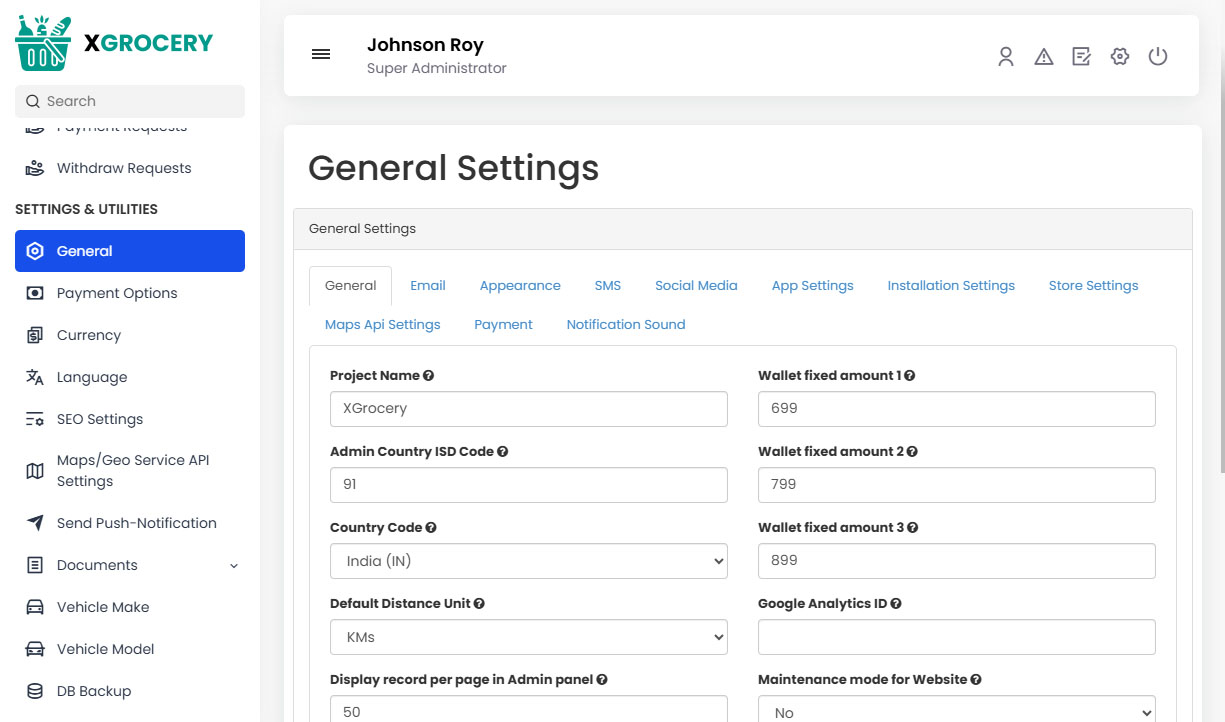 General Settings