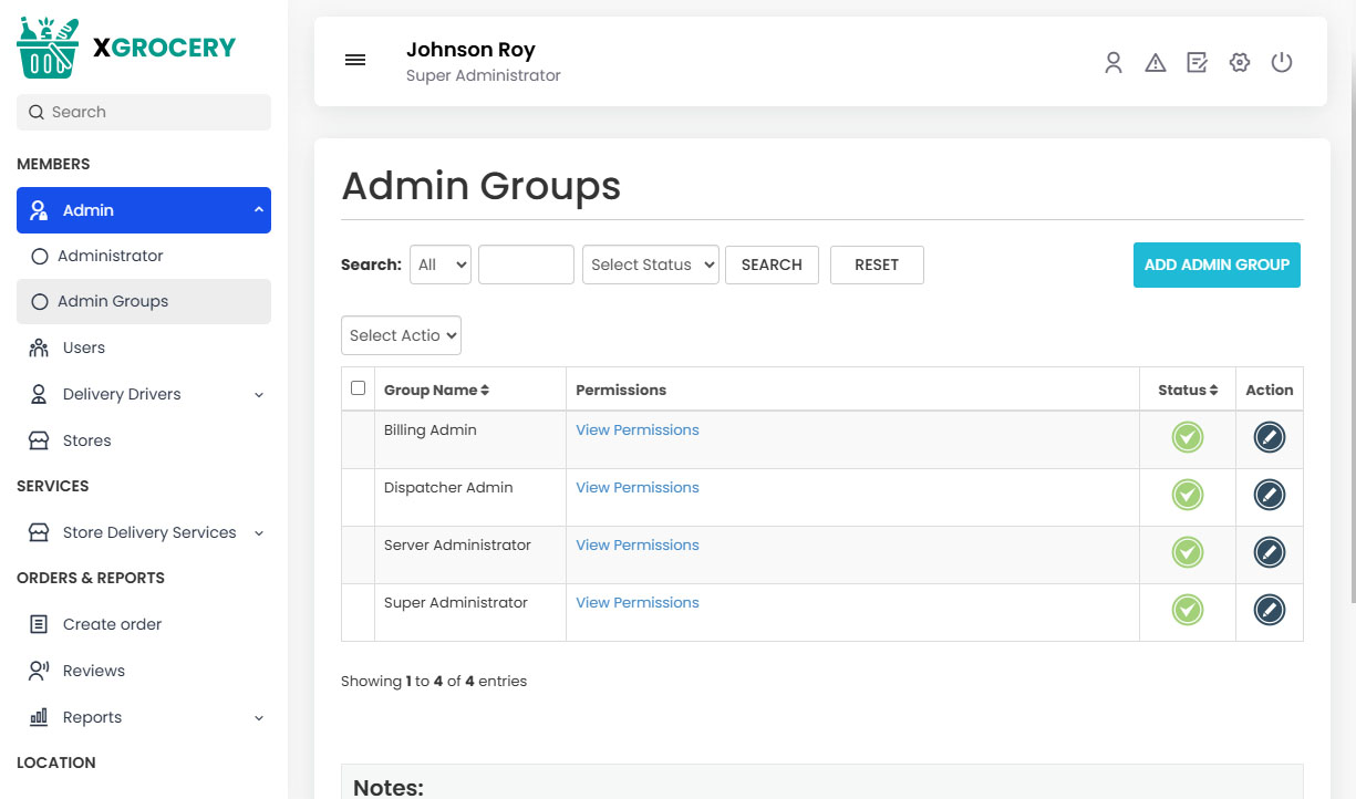 Admin Groups