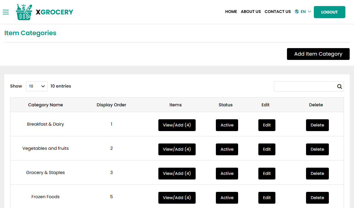 Grocery Categories