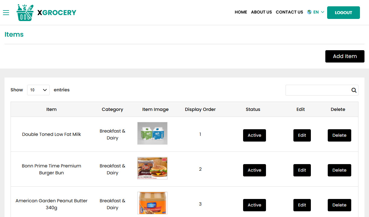 Grocery Items