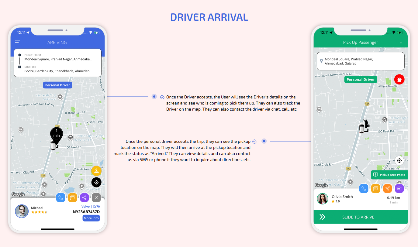 driver arrival
