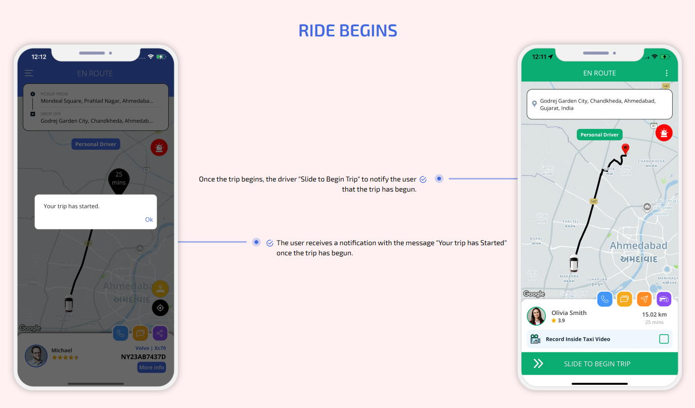 ride begins