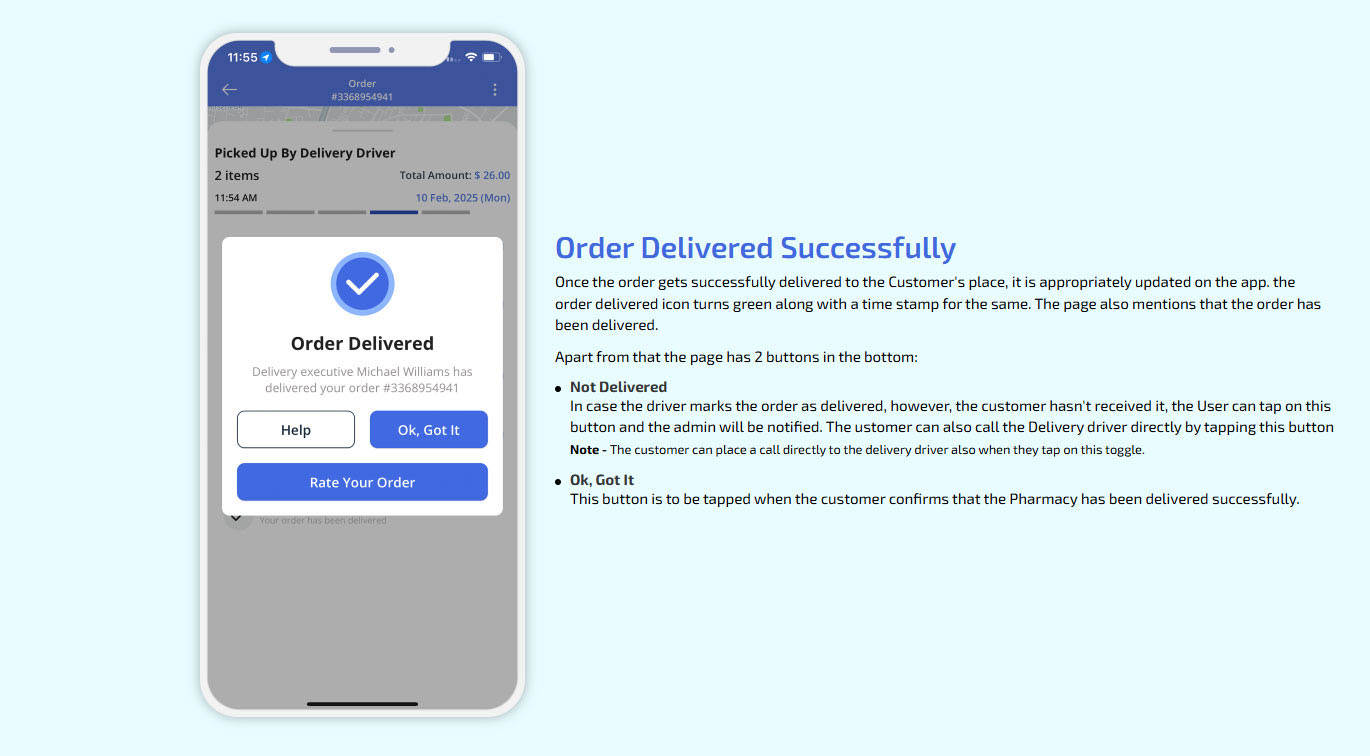 Order Delivered Successfully