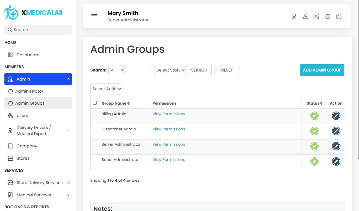Admin Groups