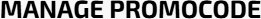 Manage Promocode