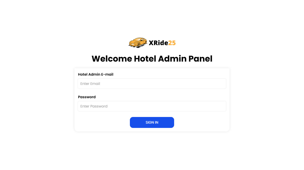 Hotel Login Screen