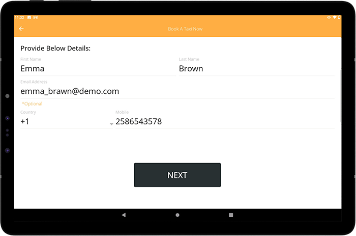 User Enter Personal Details