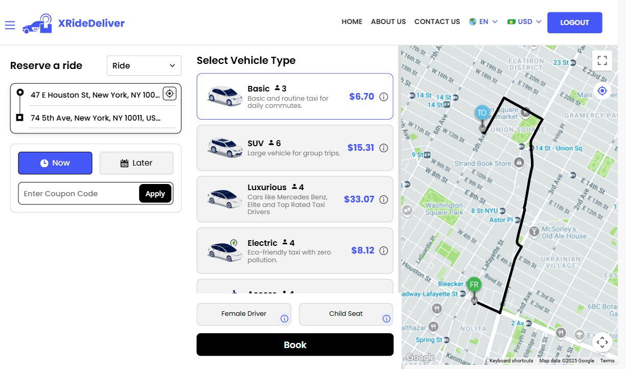 Taxi Booking from Website