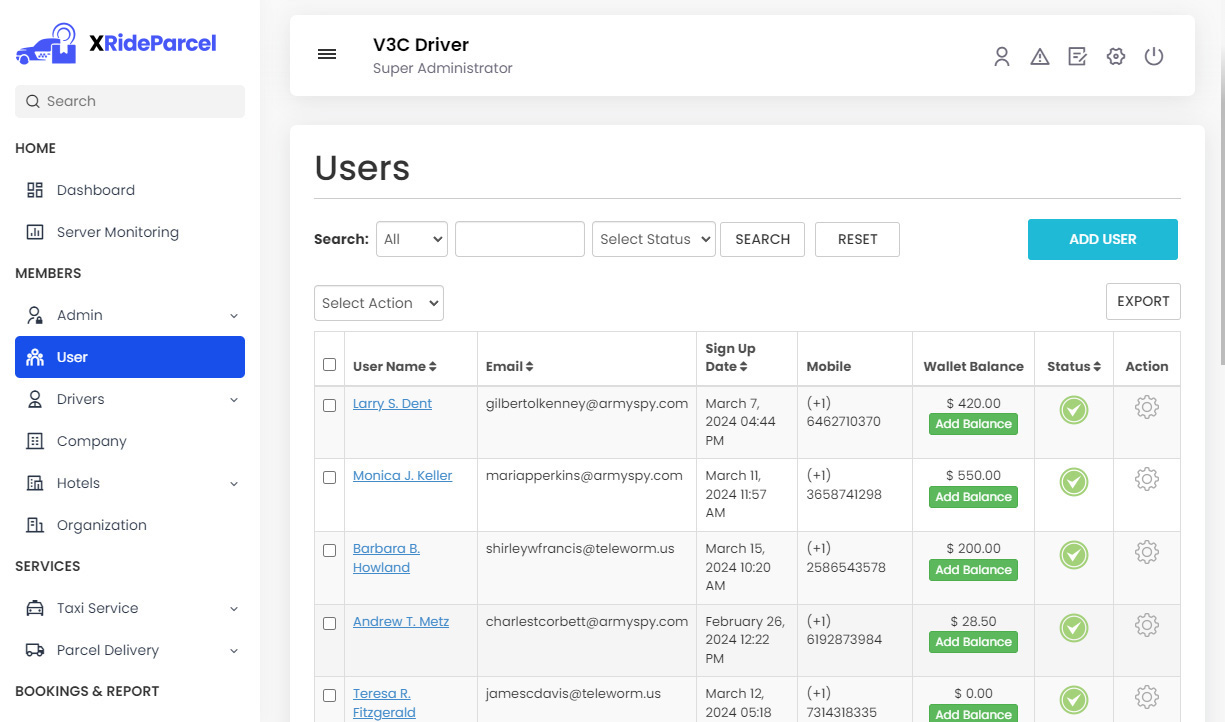 Manage Users