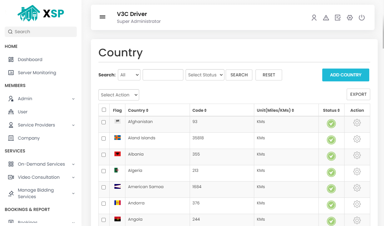 Manage Country
