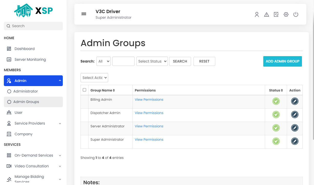 Admin Groups